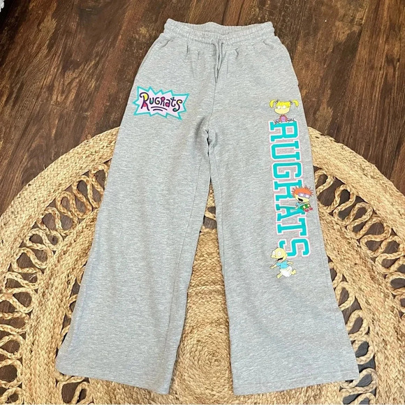 Nickelodeon RUGRATS Womens Size XS Wide Leg Joggers Sweatpants Gray - Picture 1 of 3